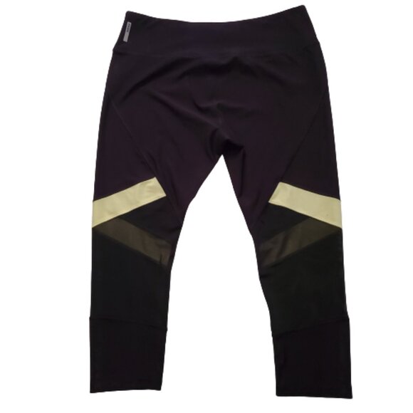 RBX Active Women's Capri Length Workout Yoga Mesh Leggings Purple/White XL/TG - Picture 2 of 10